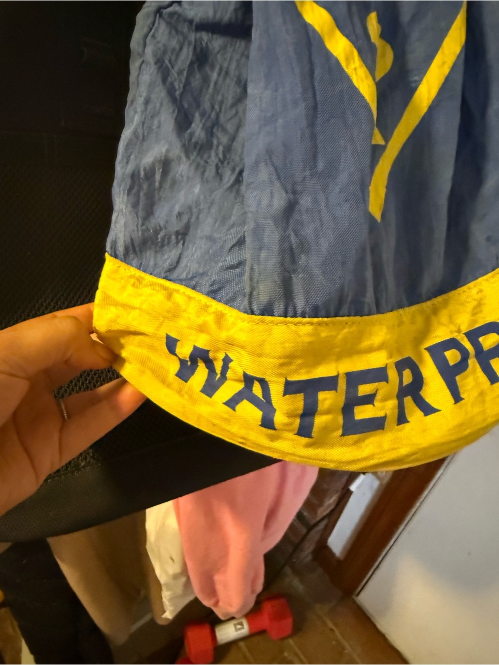 GUESS Blue and Yellow Drawstring Backpack - Picture 3 of 6